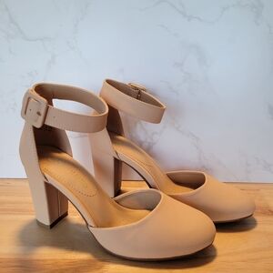 Tan Ankle Strap Heels